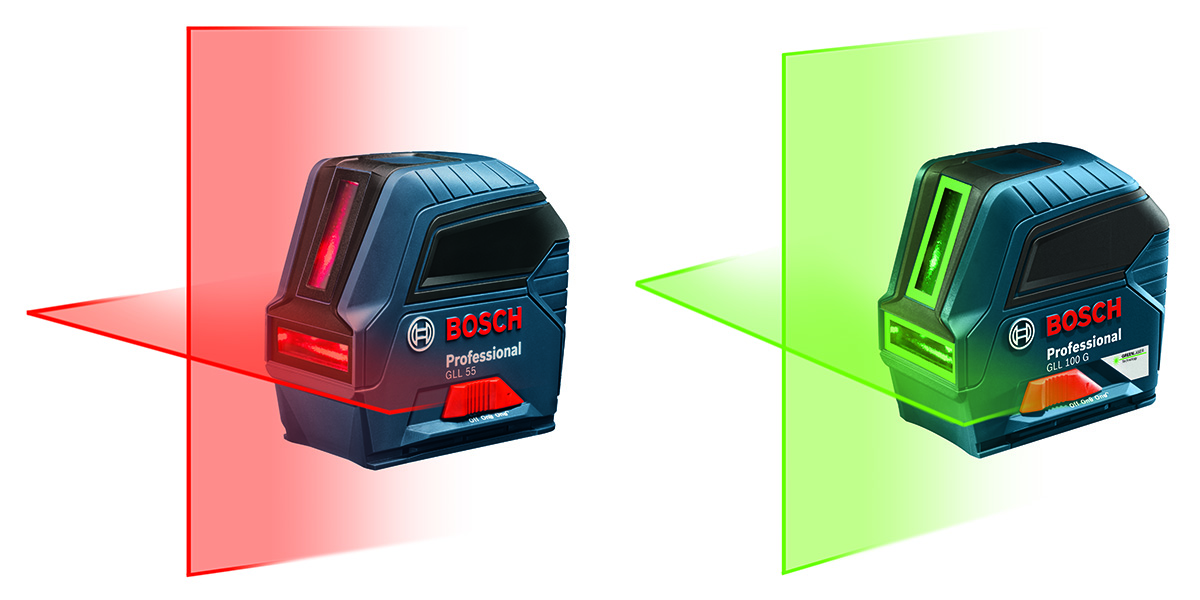 Bosch GLL 55 Red and GLL 100 G Green Beam Lasers Contractor